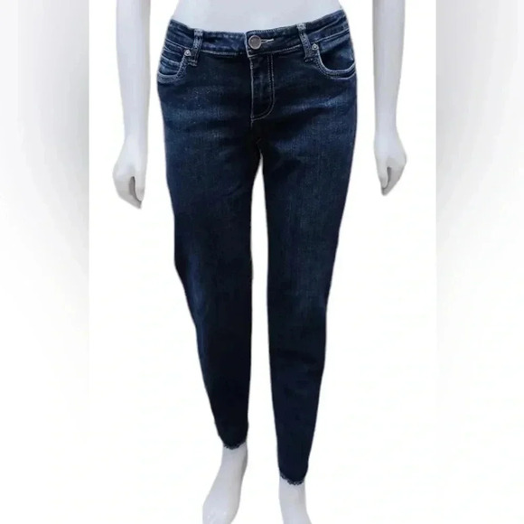 Kut From The Kloth Skinny Dark Wash Raw Hem  Size 12 - Picture 1 of 12